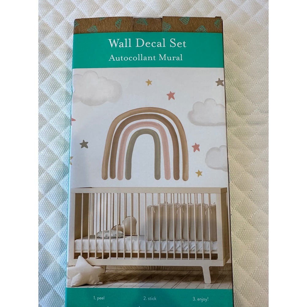 Kate & Milo Boho Rainbow Nursery Wall Decal Set Earth Tones 2 Sheets New